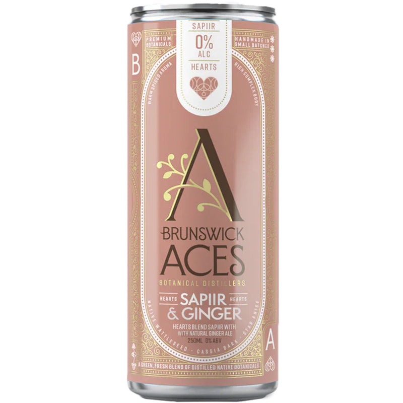 Brunswick Aces Hearts Sapiir and Ginger RTDS 0% 250ml 24pk – Easy Tiger